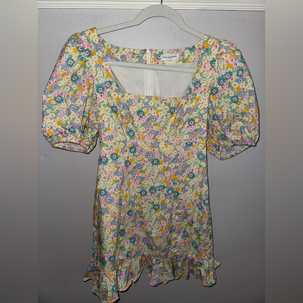 Lovers + Friends Floral Puff Sleeve Mini Dress